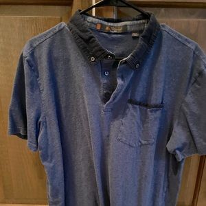 Ben Sherman, size large polo, blue polo, navy collar